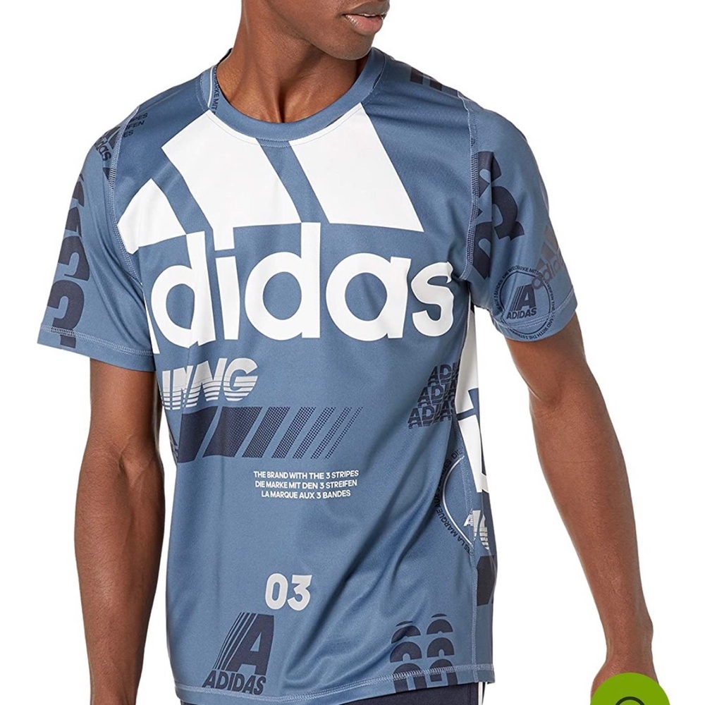 NWT ADIDAS MEN’S DAILY ALL OVER PRINT TEE SZ. SMALL